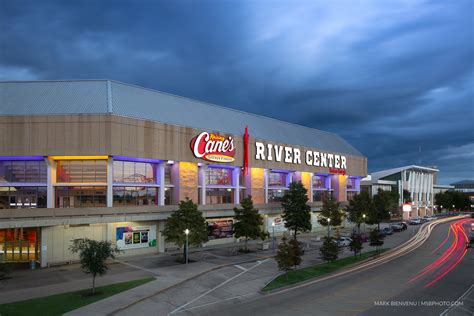 Raising canes river center - The River Center Performing Arts Theatre is the premier location for great entertainment and the heart of the cultural community for over 40 years! ... Located at the Raising Cane's River Center complex. Seating Capacity of 1,999 (1,897 permanent seats) 57.5 ft. x 28ft. Proscenium Hydraulic Orchestra Pit Balcony Level with Balcony Boxes Five (5 ...